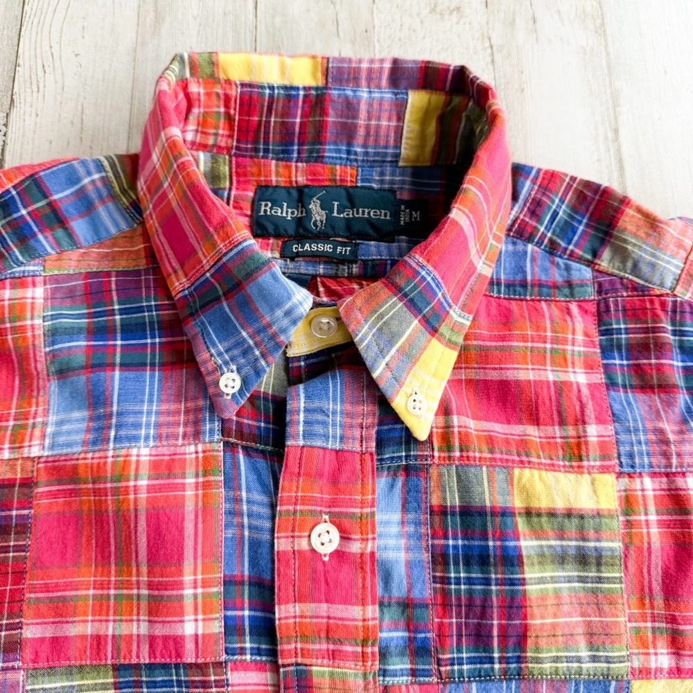 Ralph Lauren Madras Patchwork Button Down Oxford … - image 4